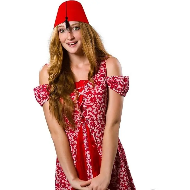 652F Moroccan Unique Hat Durability Traditional Craftsmanship Hat Tassels Pattern Hat for Cultural Event and Fashion Lover