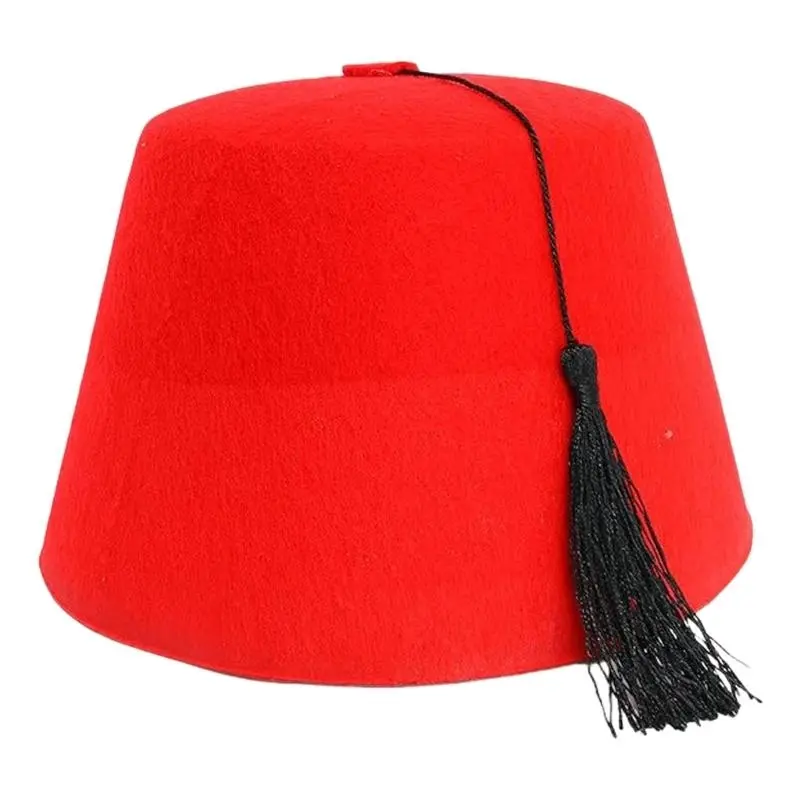 652F Moroccan Unique Hat Durability Traditional Craftsmanship Hat Tassels Pattern Hat for Cultural Event and Fashion Lover