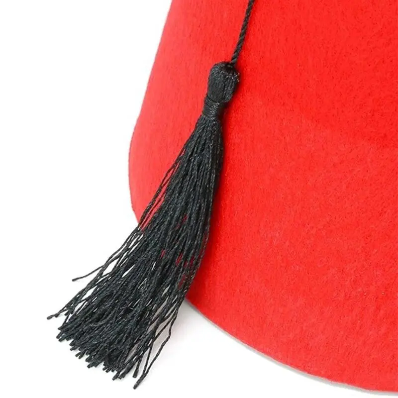 652F Moroccan Unique Hat Durability Traditional Craftsmanship Hat Tassels Pattern Hat for Cultural Event and Fashion Lover