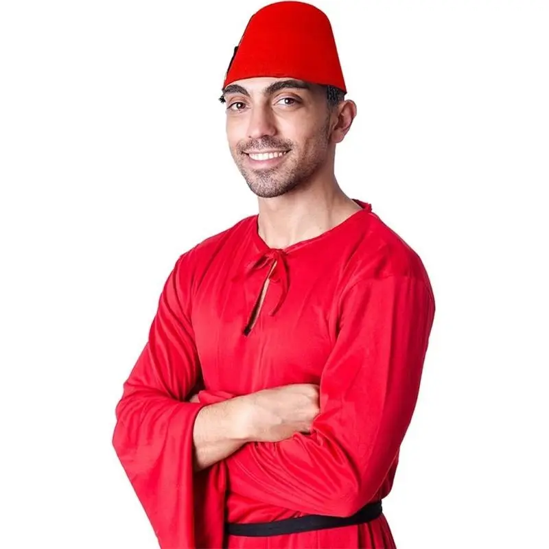652F Moroccan Unique Hat Durability Traditional Craftsmanship Hat Tassels Pattern Hat for Cultural Event and Fashion Lover