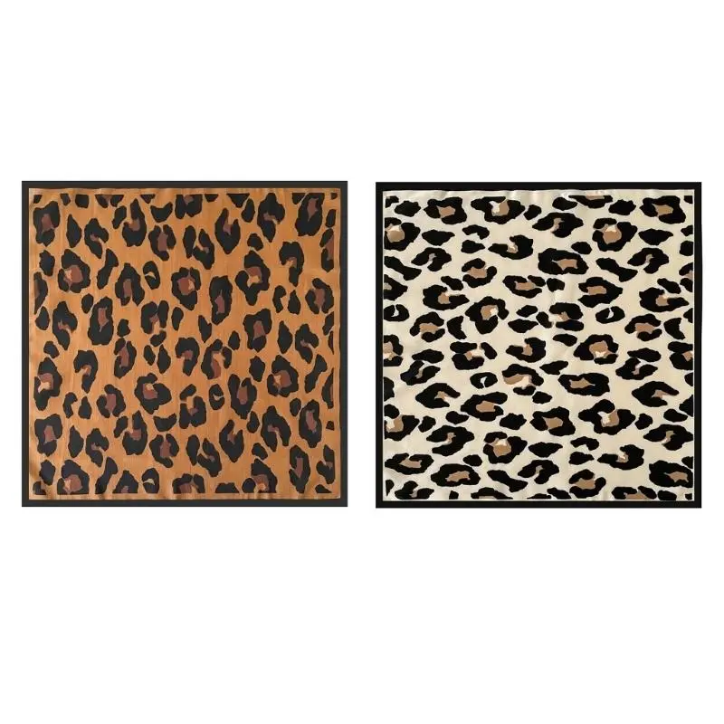 652F Stylish Leopard Pattern Scarf Silk Necktie Scarf Fashionable Neckerchief Enhancing Look In Various Occasion for Lady