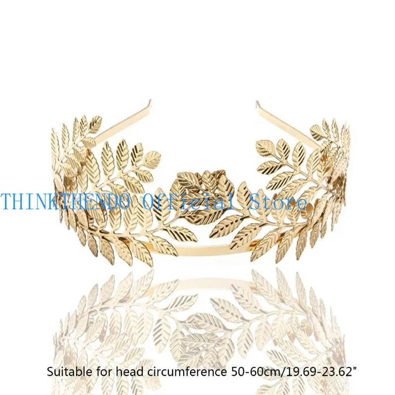 39BB Golden Series Leaves Hair Hoop Metal Headband Spring Summer Wedding Party Bride Baroque Styling Headwear