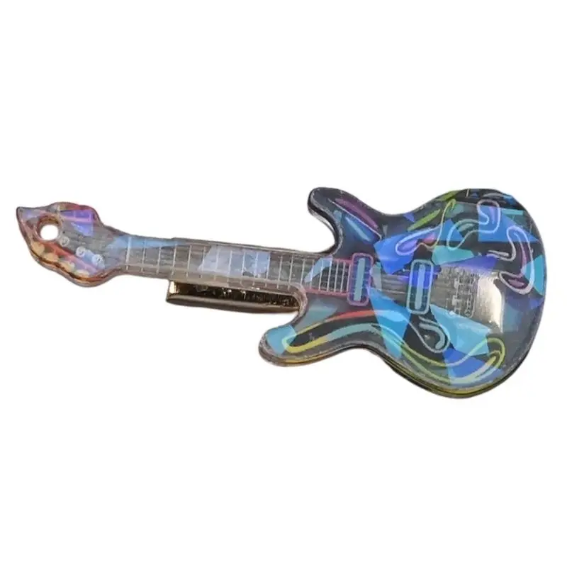 652F Acrylic Guitar Pattern Hair Pin Durability Hair Clip Lovely Styles Hair Clip for Daily Wear