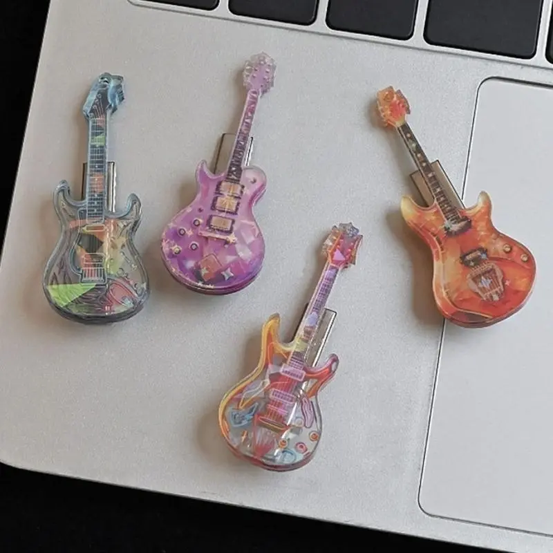 652F Acrylic Guitar Pattern Hair Pin Durability Hair Clip Lovely Styles Hair Clip for Daily Wear