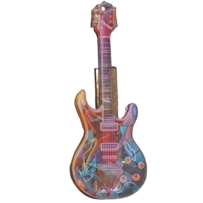 652F Acrylic Guitar Pattern Hair Pin Durability Hair Clip Lovely Styles Hair Clip for Daily Wear