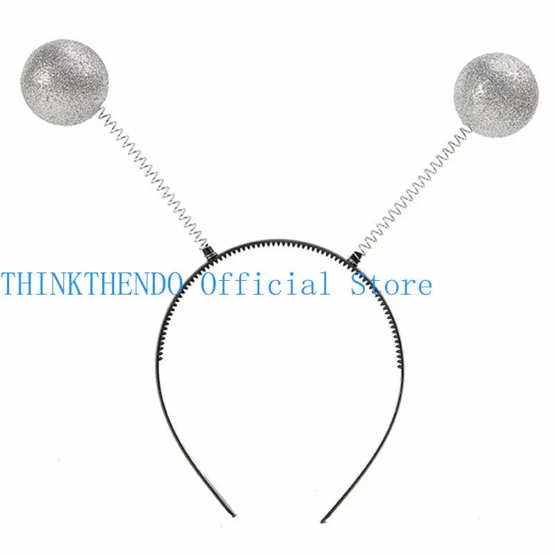 652F Sequined Disco Headband Music Festival Decorative Headdress 70s Party Vintage Hairhoop Cosplay Costume Accessories