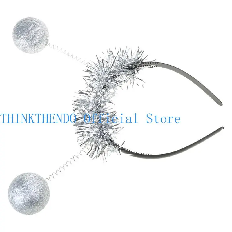 652F Sequined Disco Headband Music Festival Decorative Headdress 70s Party Vintage Hairhoop Cosplay Costume Accessories