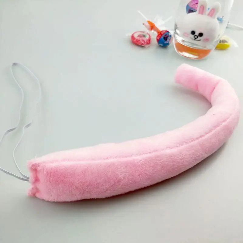 652F Pink Pig Costume Set Soft Pig Ear Headband Nose Tail Halloween Animal Headdress Cosplay Props for Party Decoration