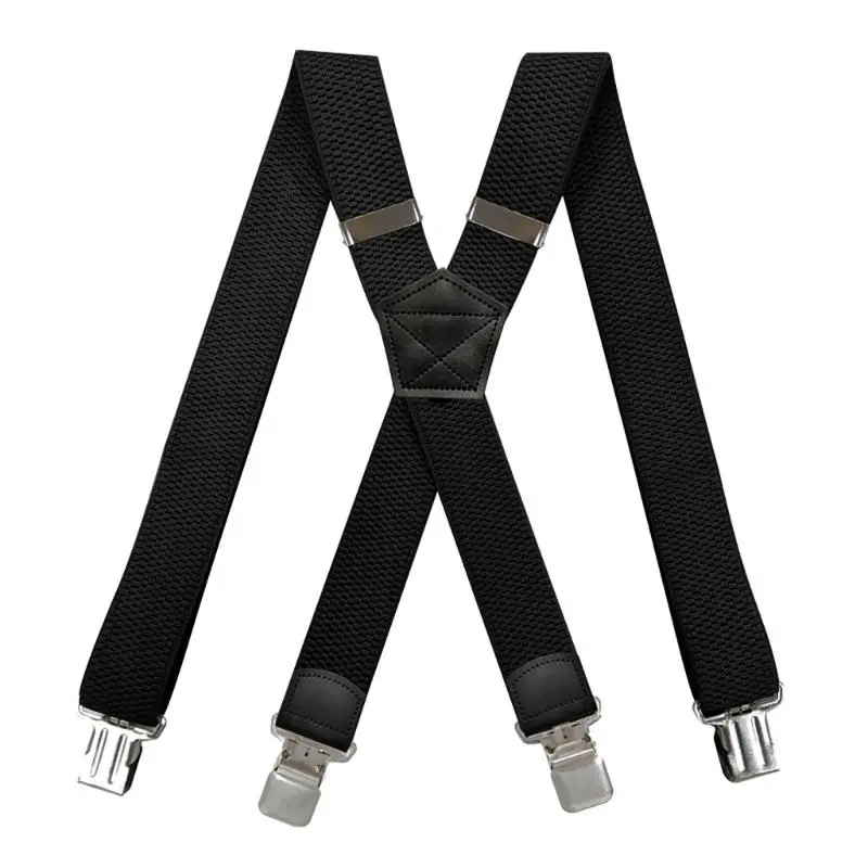 652F Men Wide Suspenders Men's Shirt Holders Elastic Leg Suspenders Straps for Even Weight Distribution