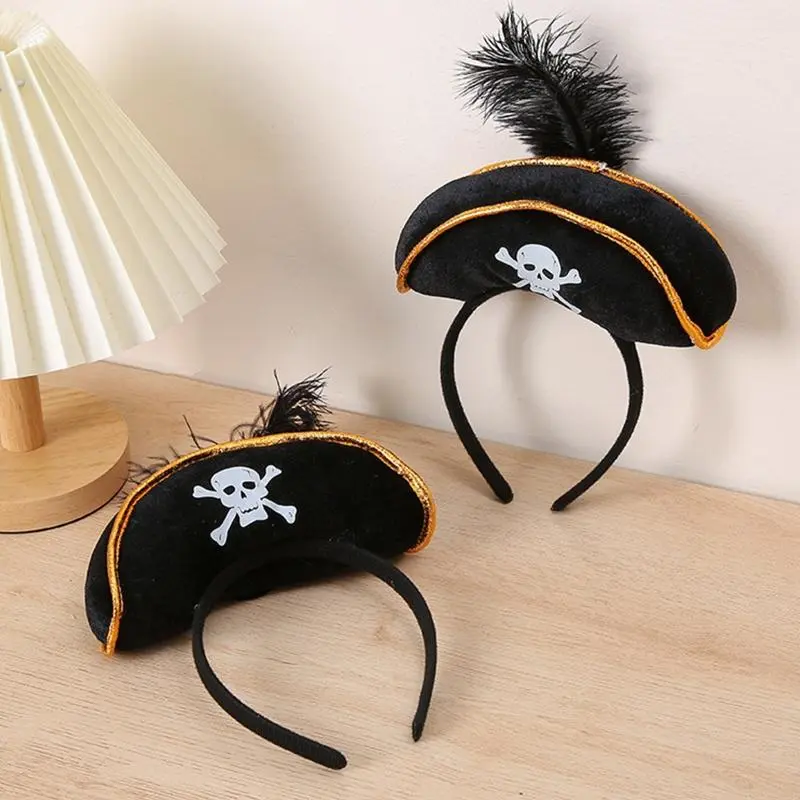 Halloween Pirate Headband Pirate Hat Headband Hairband Day of The Dead Headband Halloween Tiaras And Crowns