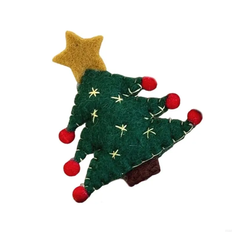 652F Realistic Christmas Tree Hair Clip Christmas Barrette Sweet Flat Clip Hairpin Christmas Novelty Hair Clip for Bunches