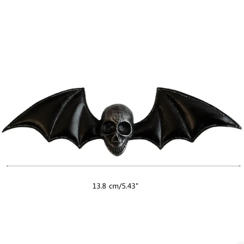 652F Bat Hair Clip Large Black Bats Wing  Hairpin Skull Hair Clamps Hair Barrettes for Women Halloween Gift