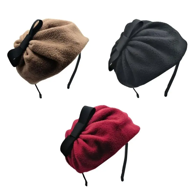652F Elegant Fascinator Hat Headband Bowknot Handmade Hair Accessories for Women Headband Headpiece 1920s Trend Art