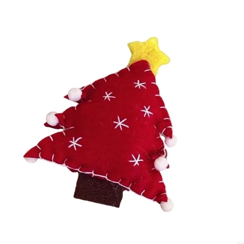 652F Realistic Christmas Tree Hair Clip Christmas Barrette Sweet Flat Clip Hairpin Christmas Novelty Hair Clip for Bunches