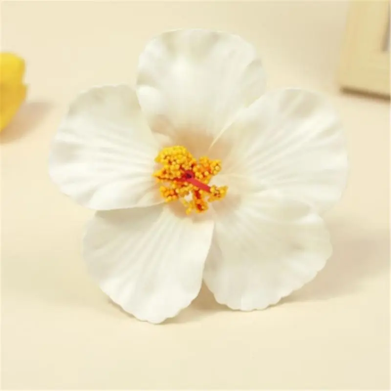 652F Artificial Hibiscus Flower Hair Clip Strong Secure For Weddings Parties And Beach Vacation Women Hair Decoration