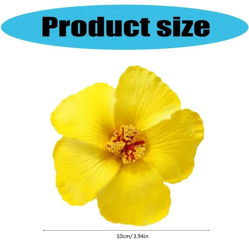 652F Artificial Hibiscus Flower Hair Clip Strong Secure For Weddings Parties And Beach Vacation Women Hair Decoration
