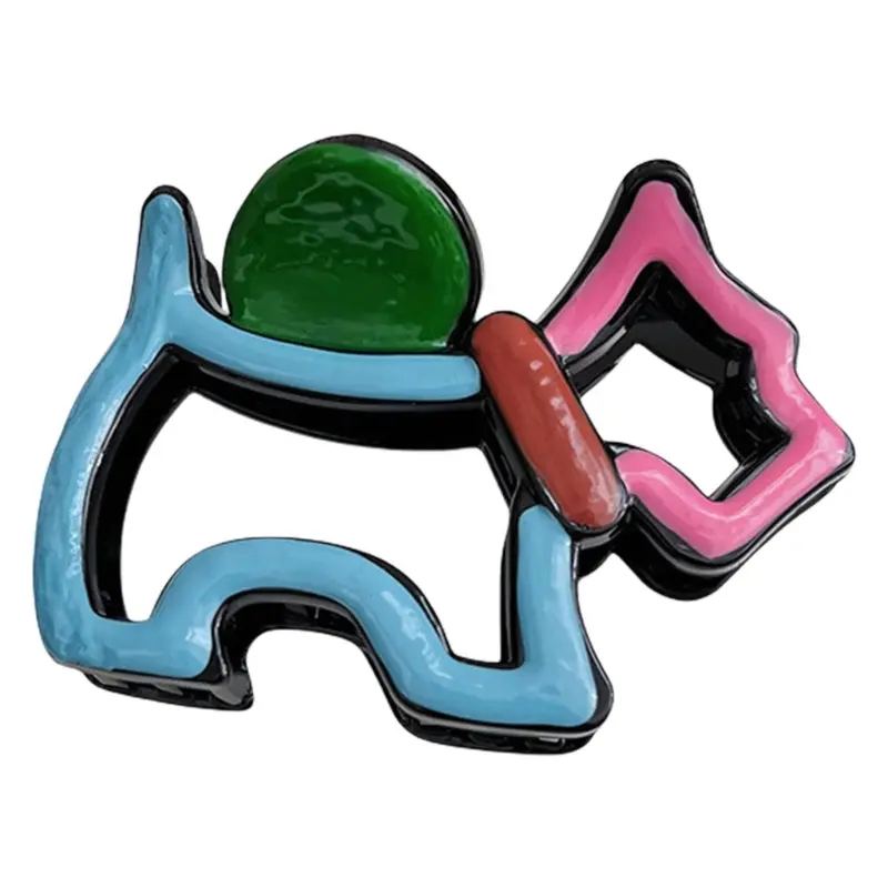 652F Vibrant Animal Hair Clip For Short Long Hair Hollow Design Puppy Lover Gift Women Girls Stylish Hair Accessories