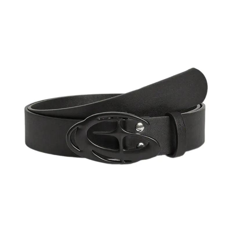 652F Waist Belt Round Buckle Classical Skinny Belt for Dress Casual Wear PU Skinny Belt for Wrap Dress Pants