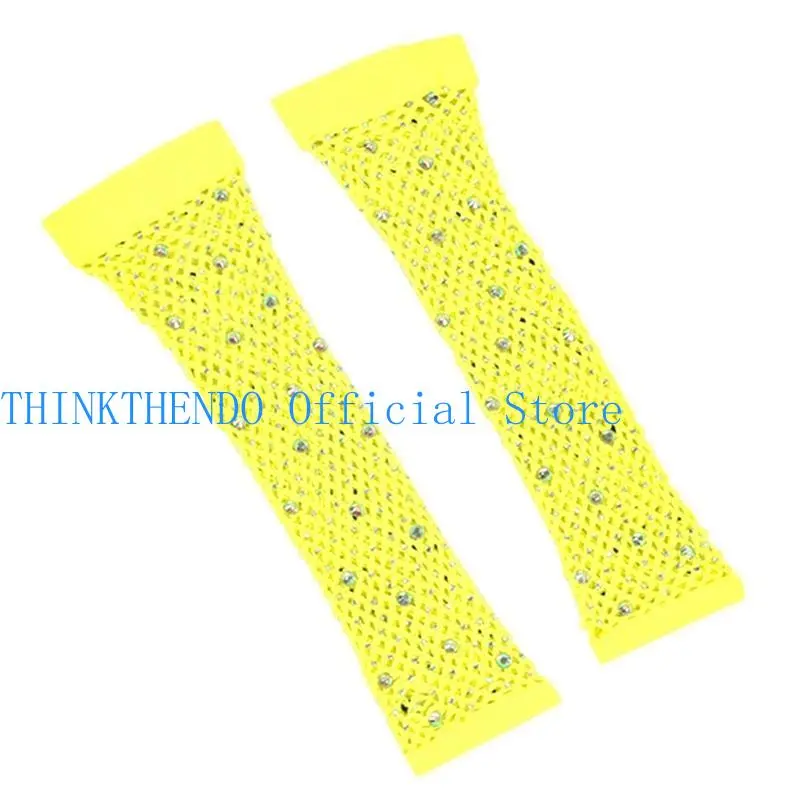 652F Gloves for Women and Girls in Theme Party Comfortable to Wear Elastic Nightclub Gloves Hollow