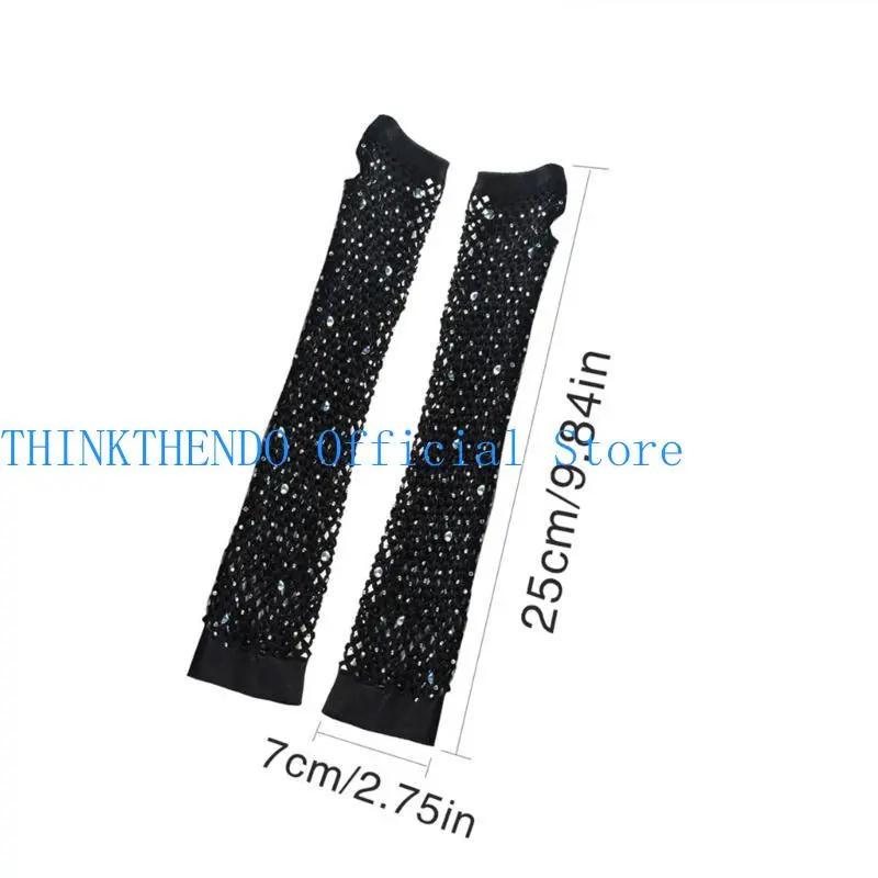 652F Gloves for Women and Girls in Theme Party Comfortable to Wear Elastic Nightclub Gloves Hollow