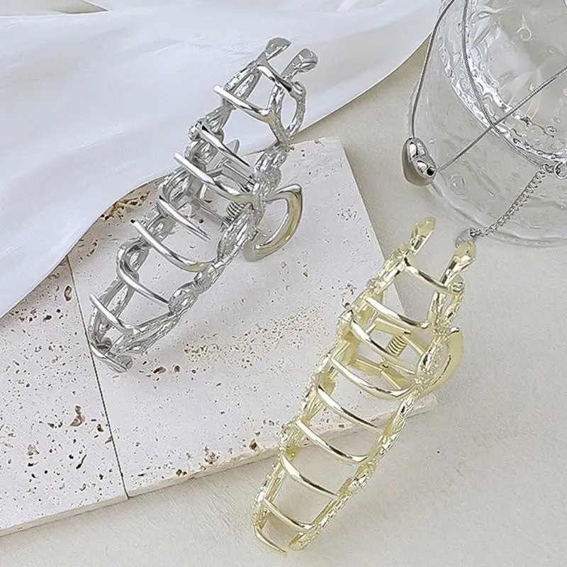 652F Large Snake Claw Clip Hair Claw for Female and Girl Metal Hair Clamp Strong Jaw Clip Ponytail Holder Hair Shaping Tool