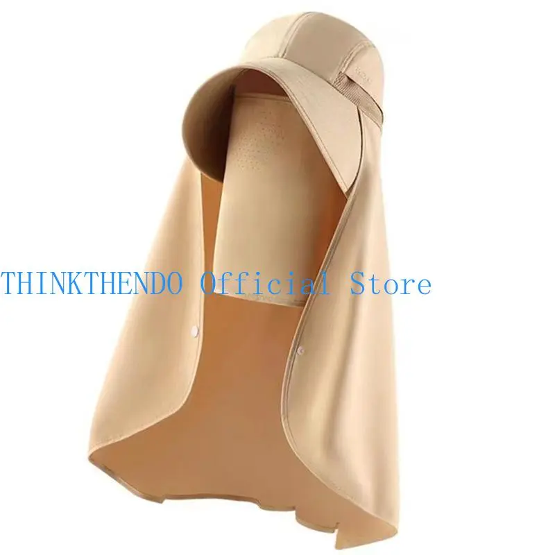 652F Breathable Sun Hat for Women Neck Cover Hat with Neck Flap Wide Brimmed Hat Adjustable Fashionable Sports Hat