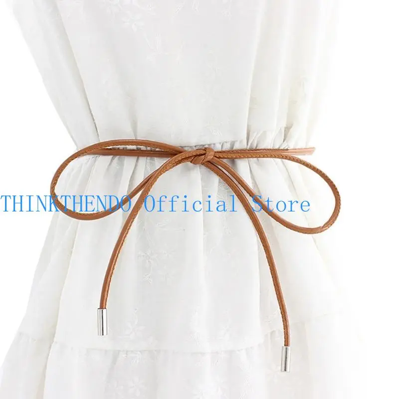 652F Creative Female Slimming Waist Chain Delicate PU Leather Belt Banquets Dress Women Banquets Proms Knotted Waist Belt