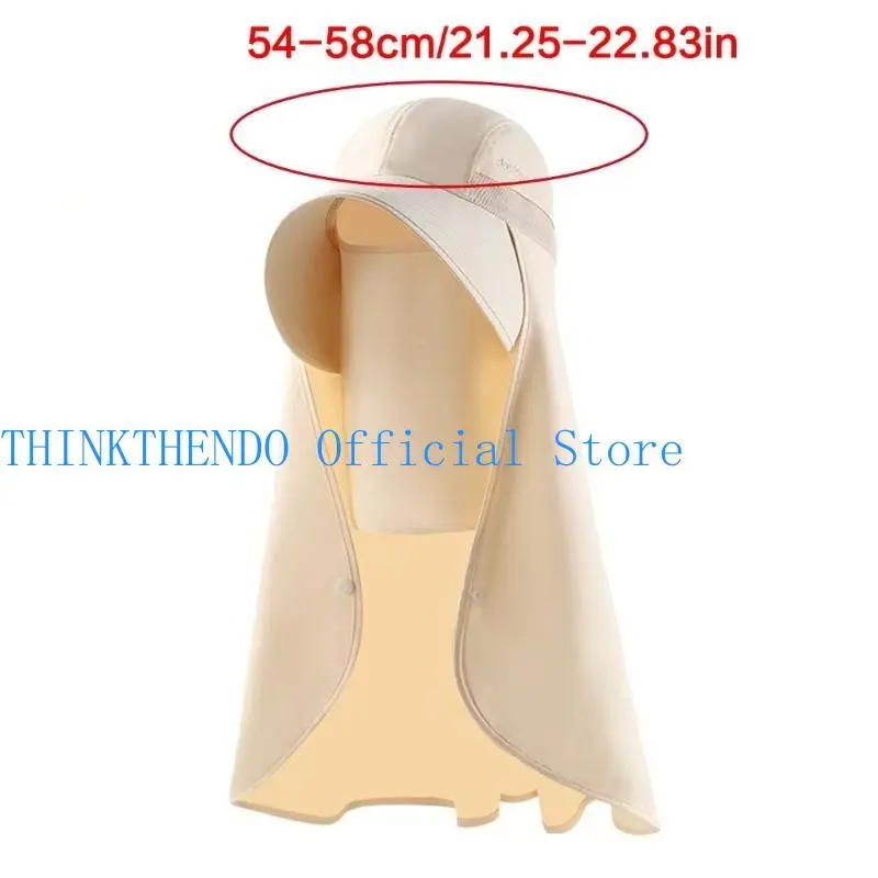 652F Breathable Sun Hat for Women Neck Cover Hat with Neck Flap Wide Brimmed Hat Adjustable Fashionable Sports Hat