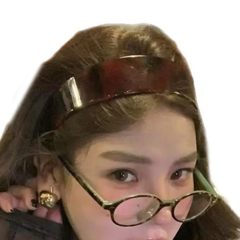 652F Popular Leopard Pattern Hairband Popular Acetate Acid Headband For Stylish Youth Ladies Elegant Hair Shaping Tool