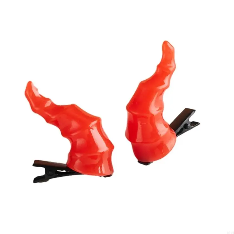 Devil Mini Dragon Horn Hair Clip Barrettes Halloween Cosplay Masquerade Headwear Hairpin Devil Cosplay