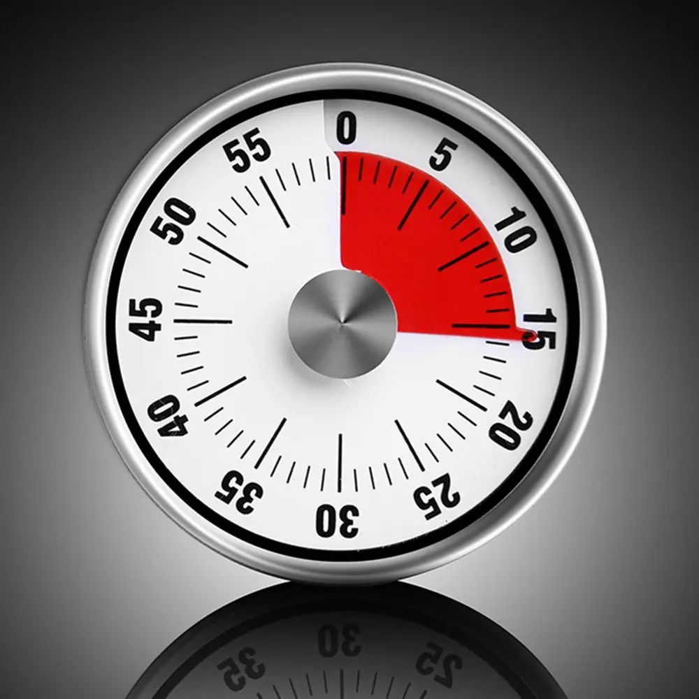 Kitchen Tool Stainless Steel Mechanical Timer Magnetic Sounding Rotating Timer Adsorbable Time Manager Alarm Clock Exercise
