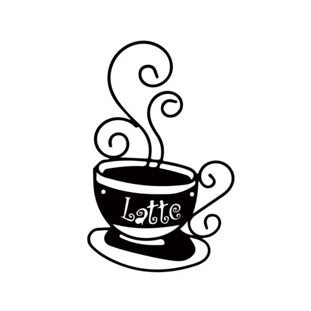 3Pcs Crafts Metal Coffee Cup Wall Decoration Art Creative Background Pendant Cartoon Exquisite Wall Hanging Gift