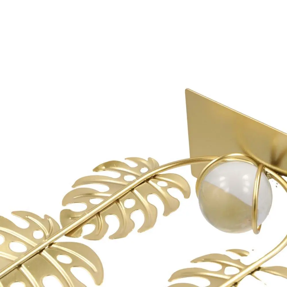 Light Luxury Leaf Crystal Ball Ornaments Nordic Gold Crystal Ball Decor Rack Iron Art Iron Maple Leaf Ornaments Bookshelf