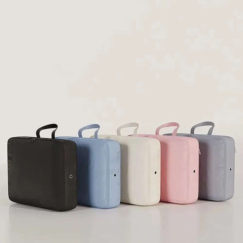 Polyester Down Jacket Storage Bag Large Capacity Foldable Puffer Jacket Storage Bag with Handle Compressed Travel Clothes Bag
