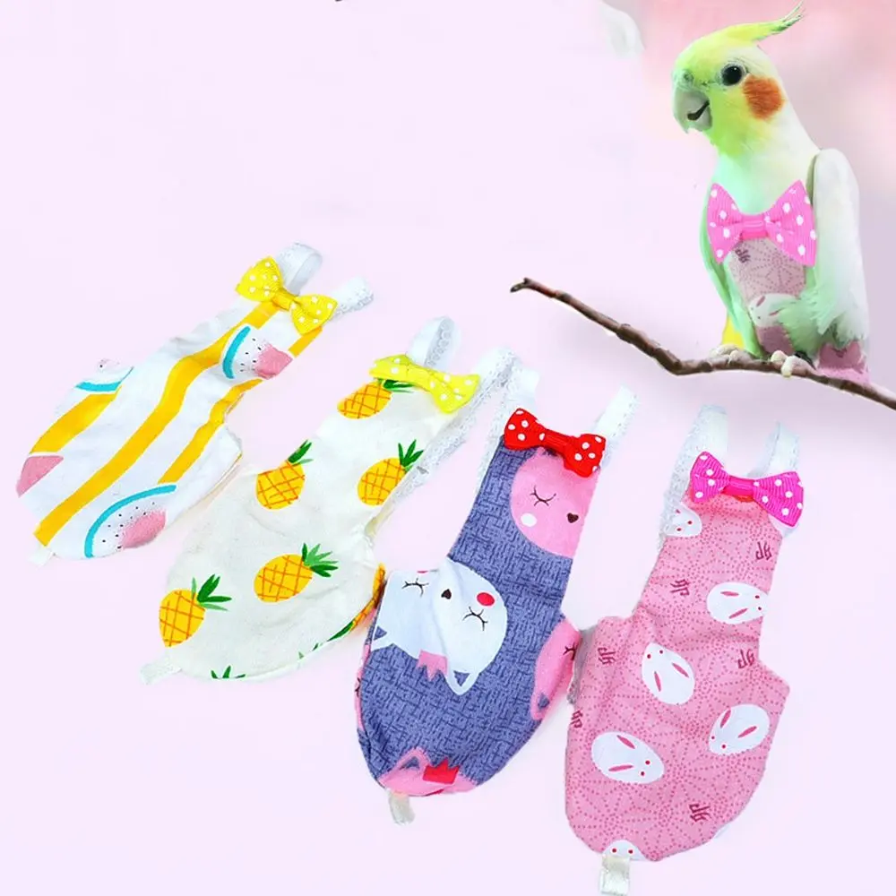1 Pcs Colorful for Small Medium Large Birds Washable with Bowtie Pigeons Pants Parrot Diaper Pet Clothes Birds Flight Suit