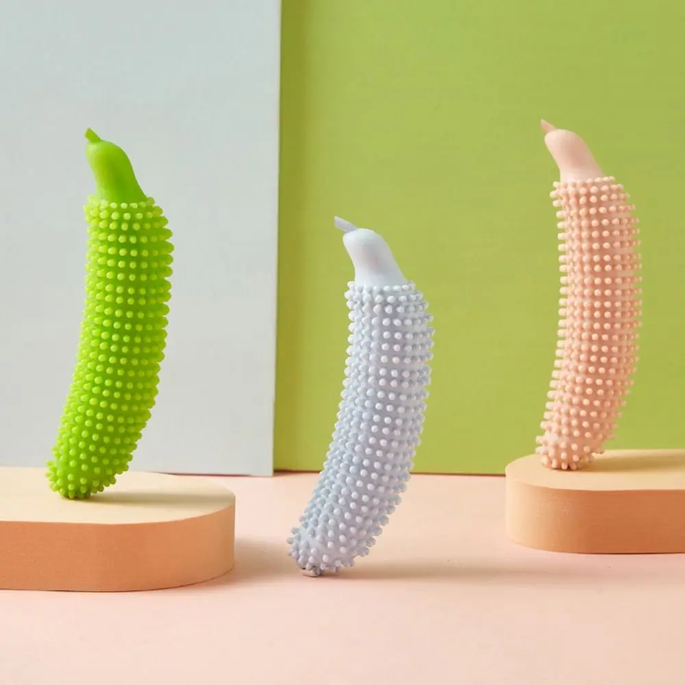 Cucumber Shape Dog Teeth Grinding Stick Bite Resistant TPE Dog Biting Stick Wear Resistant Pet Molar Stick for Dogs Puppy