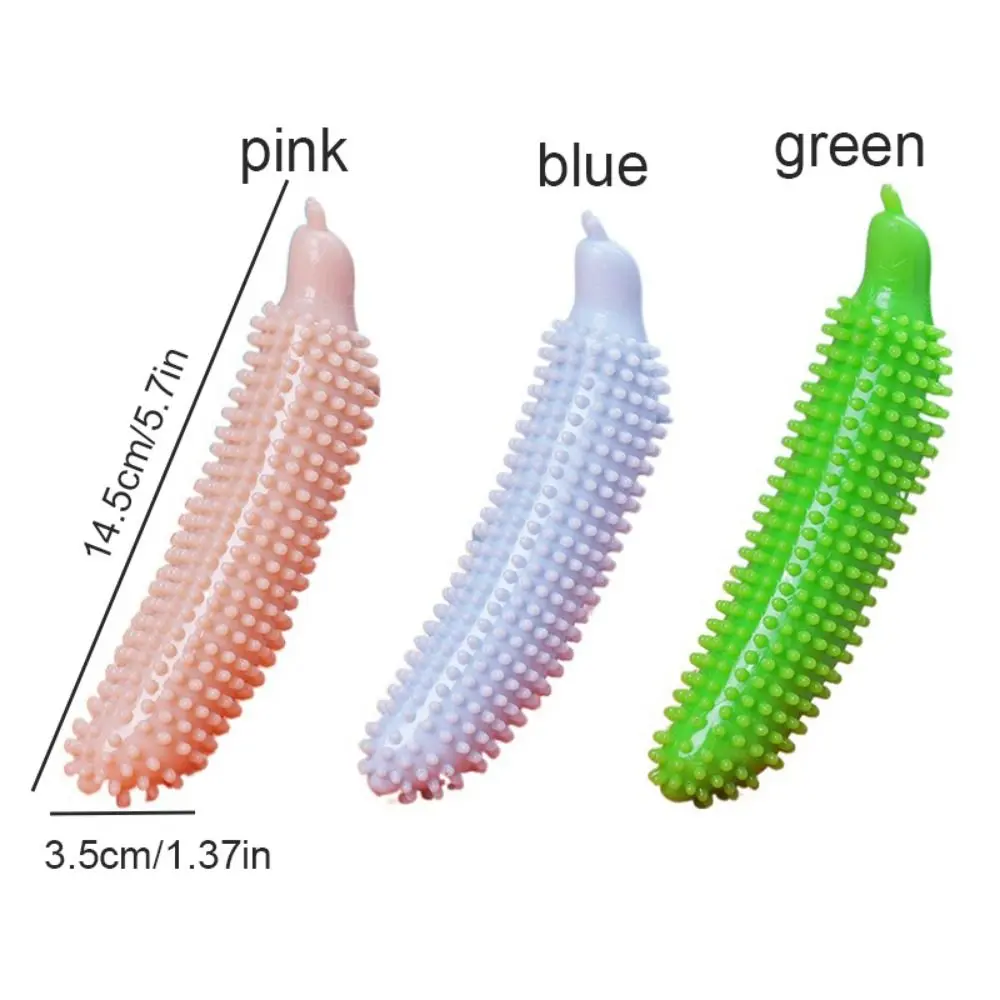 Cucumber Shape Dog Teeth Grinding Stick Bite Resistant TPE Dog Biting Stick Wear Resistant Pet Molar Stick for Dogs Puppy