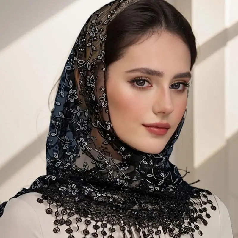 652F Women Bridal Wrap for Dressing Up Your Outfits Shawl for Wedding Dress Wrap Elegant and Trendy Lace Shawl