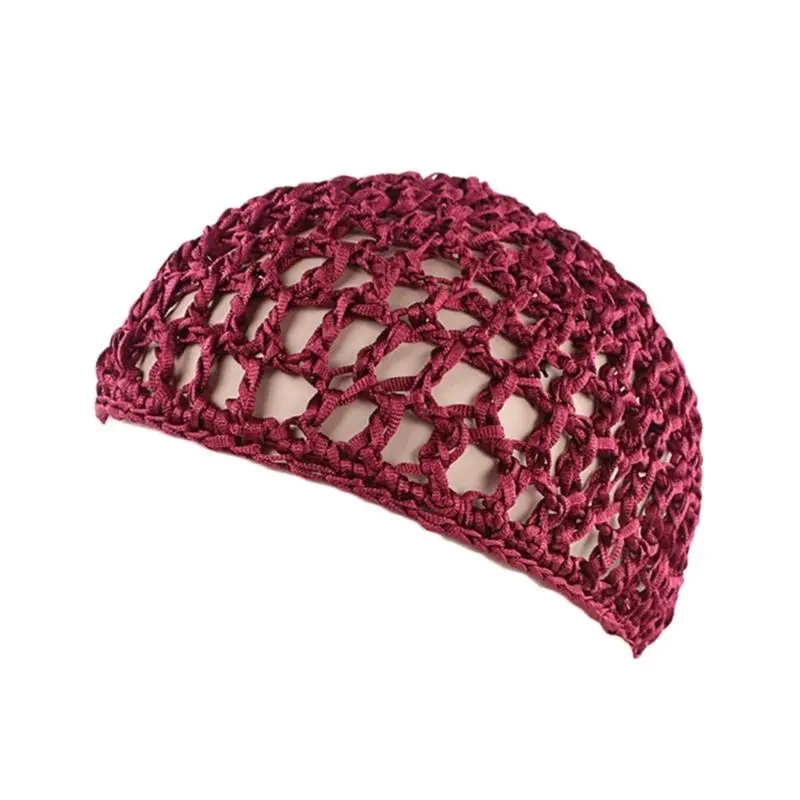 652F Elegant Handwoven Pullover Hat Breathable Hat Crochet Hollow Hat Holiday Crochet Hat Handwoven Hair Net