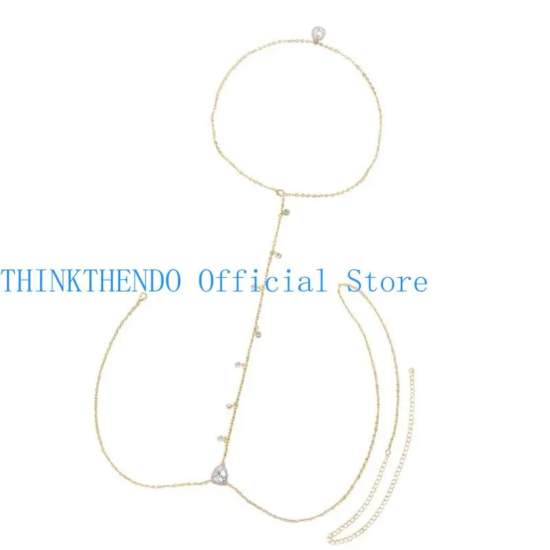 652F Necklace Crystal Waist Belt Belly Chain for Dress Chain Belt for Women Waist Chain Belt Belly Dance Accessories