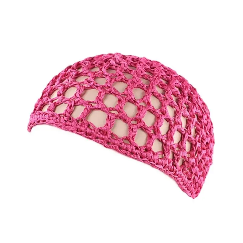 652F Elegant Handwoven Pullover Hat Breathable Hat Crochet Hollow Hat Holiday Crochet Hat Handwoven Hair Net