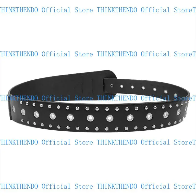 652F Western Belt for Women Decorative Belt for Pants Dress PU Leather Rivet Studded Cincher Belt Fashion Waistband for Daily