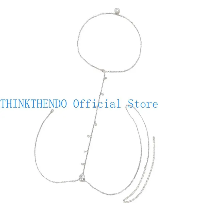 652F Necklace Crystal Waist Belt Belly Chain for Dress Chain Belt for Women Waist Chain Belt Belly Dance Accessories