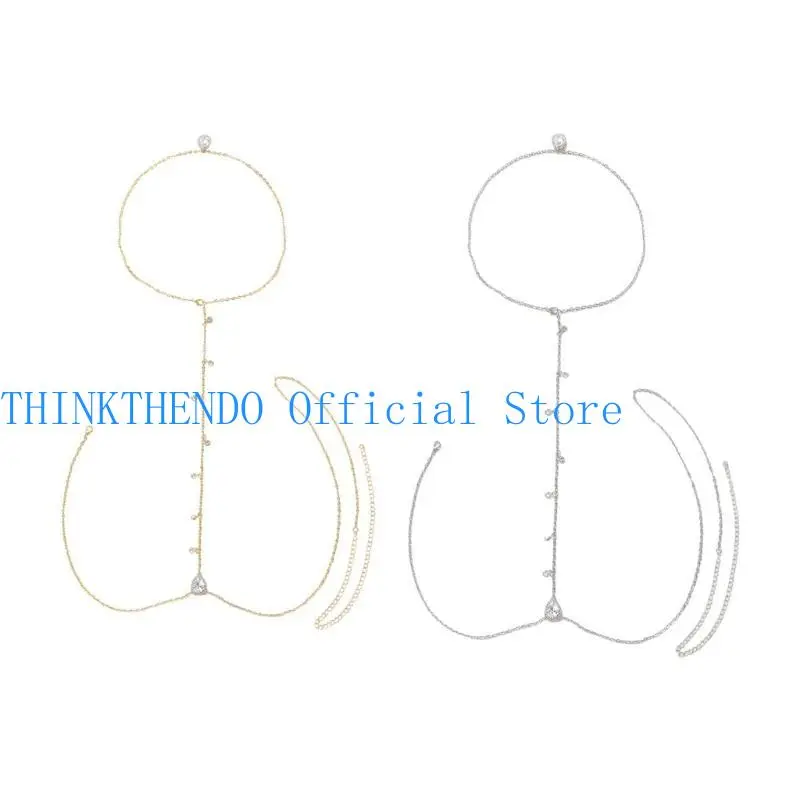 652F Necklace Crystal Waist Belt Belly Chain for Dress Chain Belt for Women Waist Chain Belt Belly Dance Accessories