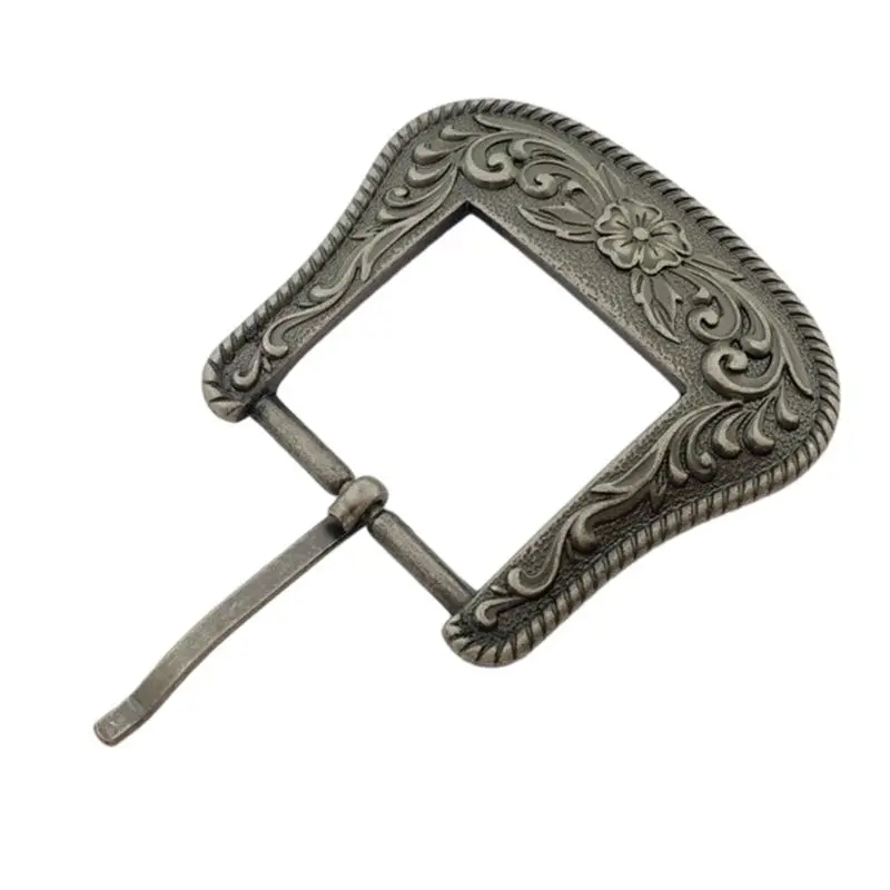 652F Vintage Patterned Belt Buckle for Men Women Waist Belt Metal Clasp Buckle for Teenager Boys Unisex Cowboy Belt Buckle