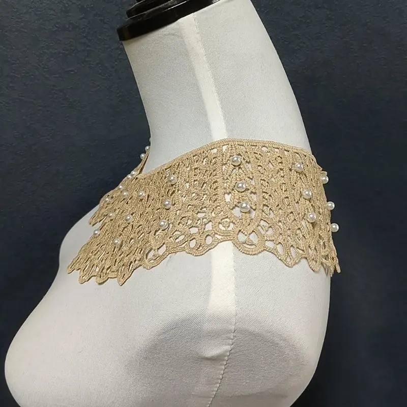 652F Laces Detachable Collar Stylish Versatiles Collar Vintage Styles Collar Outfit for Versatiles Styling