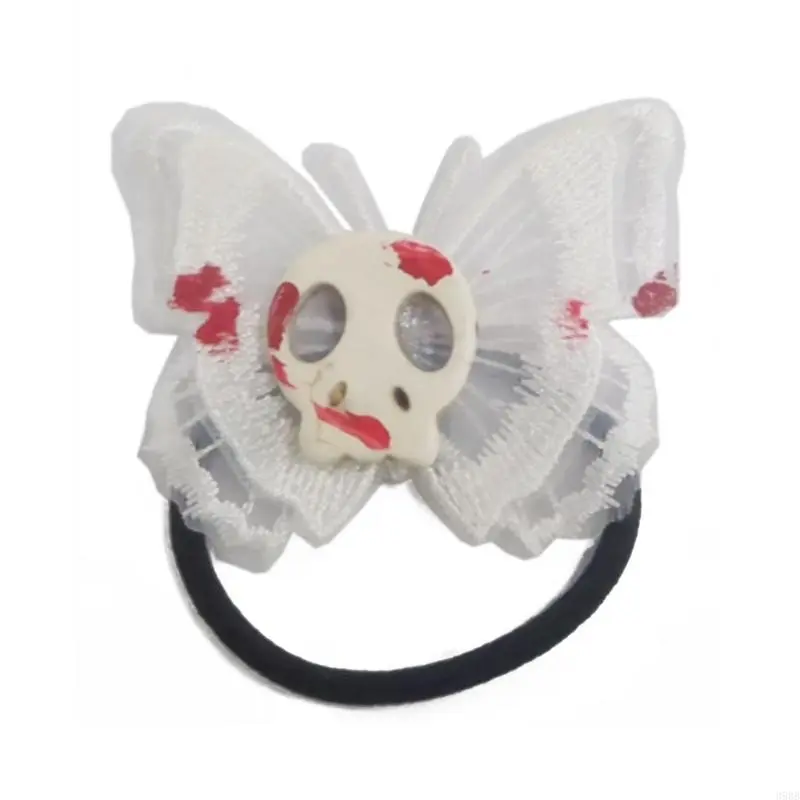 652F Novelty Hair Pins Elastic Headband for Butterfly Skeleton Hair Ropes Women Ponytail Holder for Girls Hair