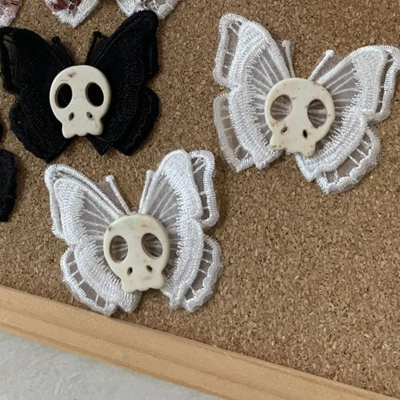 652F Novelty Hair Pins Elastic Headband for Butterfly Skeleton Hair Ropes Women Ponytail Holder for Girls Hair