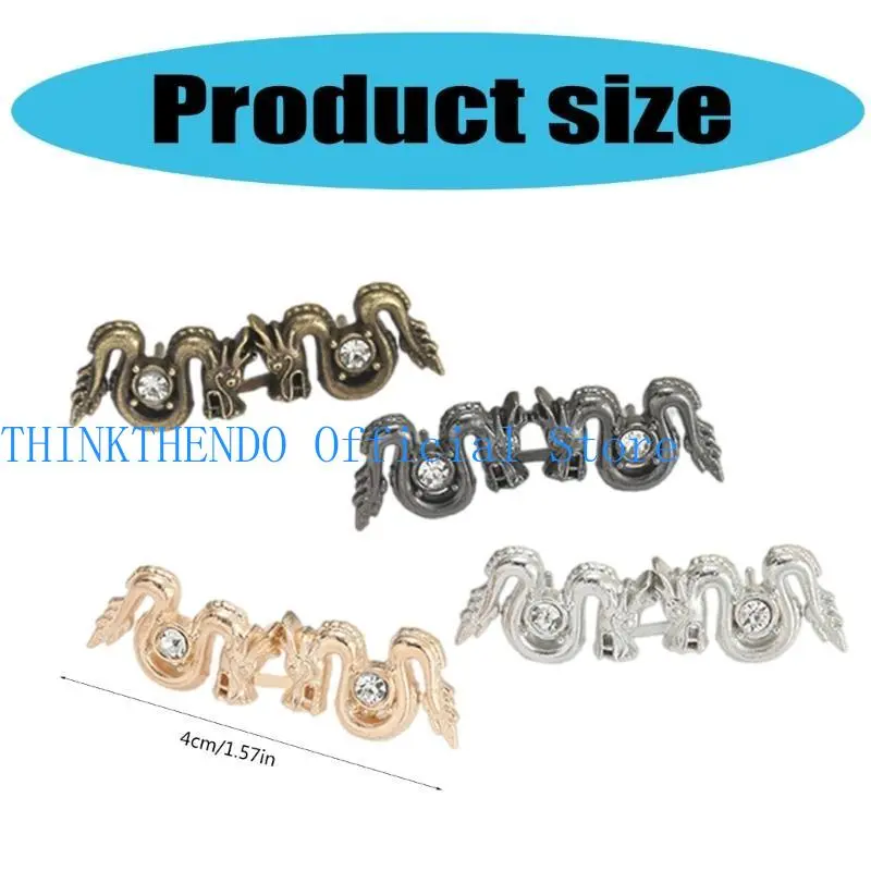 652F 3Set Chinese Dragon Waist Buckle Cincher Clip Waist Brooch Hook for Jeans Pants Plated Waist Tightener Clip Waist Decors