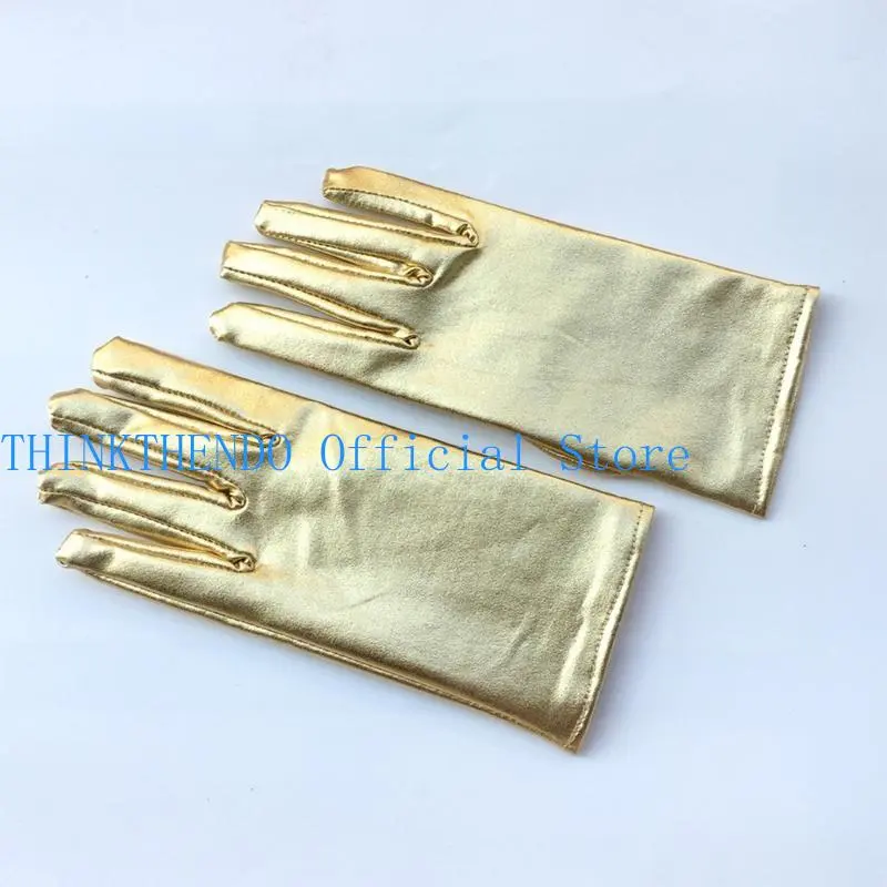 39BB Leather Gloves Women Fashion Party Gloves Lady Short Gloves Shimmering Uniform Mittens Evening Party Gloves